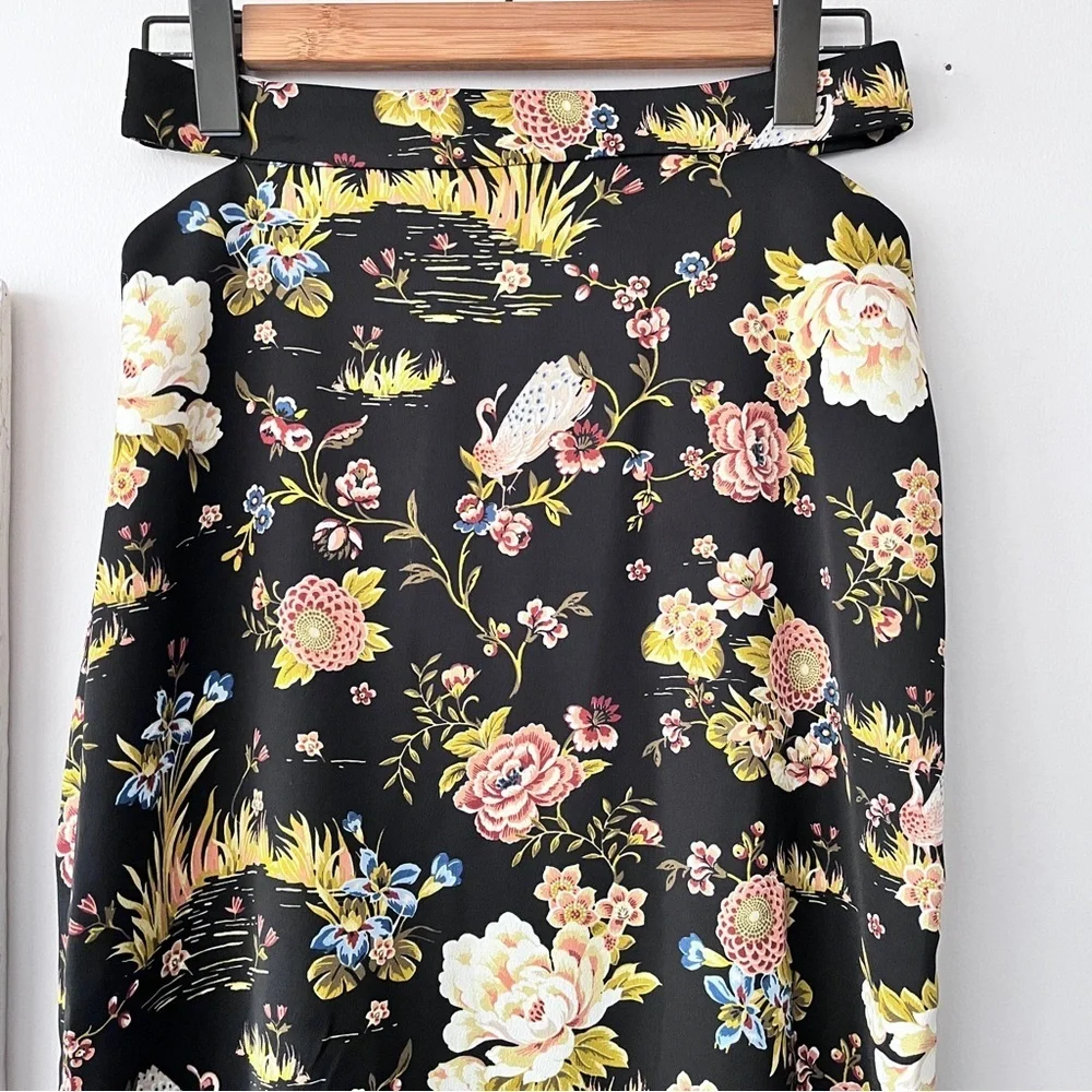 Zara Women’s Boho Cutout Floral Print Maxi Skirt Size M - Picture 4 of 8
